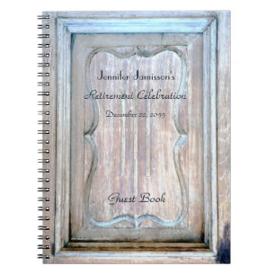 Pension Party Gästebuch, Holztüre mit Wetterbezug Notizblock