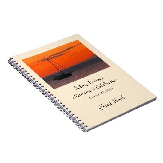 Pension Party Gästebuch, Sailboat at Sunset Notizblock (Rechte Seite)