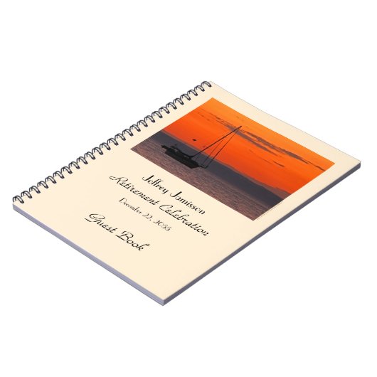 Pension Party Gästebuch, Sailboat at Sunset Notizblock (Linke Seite)