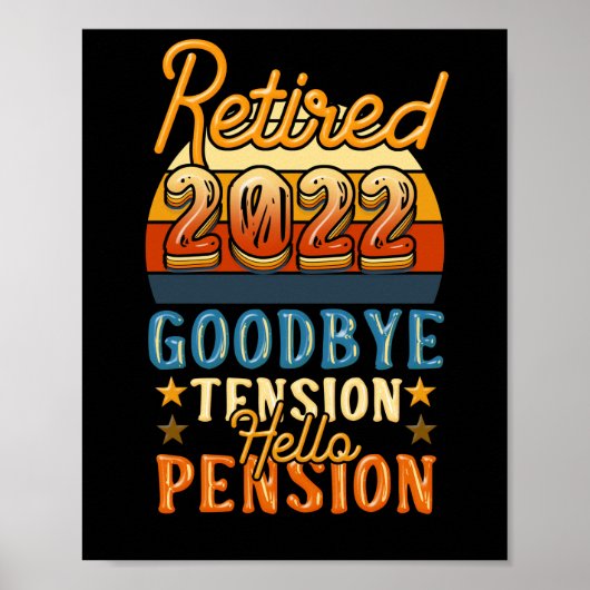 Pension Ruhestand Auf Wiedersehen Tension Hallo Pe Poster (Vorne)