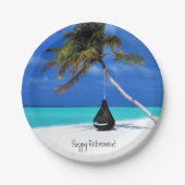 Pension/Strand und Palmen Pappteller (Vorderseite)