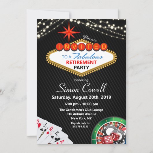 Pension Vegas Casino Einladung (Vorderseite)