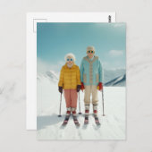 Pensionados auf Ski Postkarte (Vorne/Hinten)