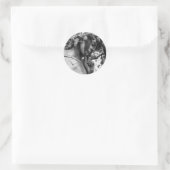 Pensionengel hinunter runder aufkleber (Tasche)