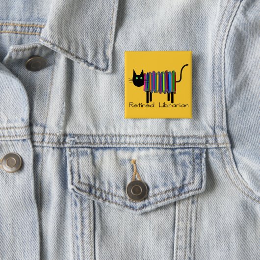 Pensionierte Bibliothekar-Buch-Katzen-Geschenke Button (Beispiel)