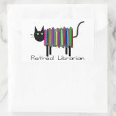 Pensionierte Bibliothekar-Buch-Katzen-Geschenke Rechteckiger Aufkleber (Tasche)