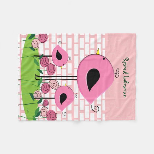 Pensionierte Bibliothekar-Fleece-Decke Fleecedecke (Vorderseite (Horizontal))