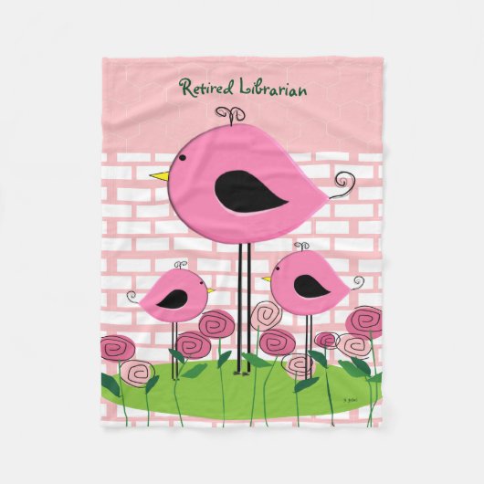 Pensionierte Bibliothekar-Fleece-Decke Fleecedecke (Vorderseite)