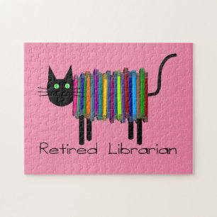 Pensionierte Bibliothekarin Buchkatze Puzzle