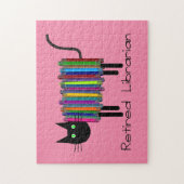 Pensionierte Bibliothekarin Buchkatze Puzzle (Vertikal)