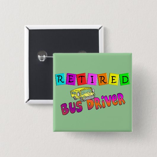 Pensionierte Bustreiber-Geschenke Button (Vorne & Hinten)