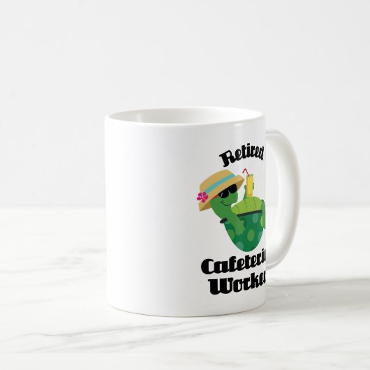 Pensionierte Cafeteria-Arbeitskraft (Schildkröte) Kaffeetasse (VorderseiteRechts)
