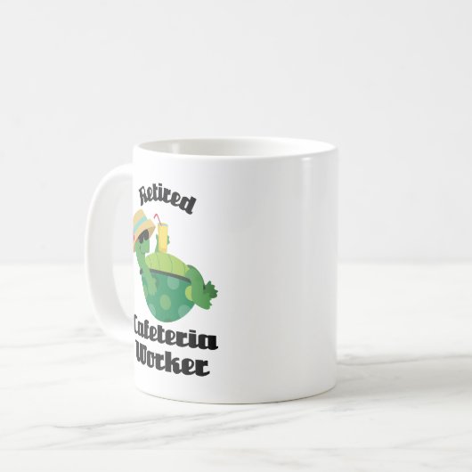 Pensionierte Cafeteria-Arbeitskraft (Schildkröte) Kaffeetasse (Vorderseite Links)