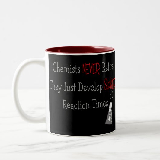 Pensionierte Chemiker-Geschenke Zweifarbige Tasse (Links)