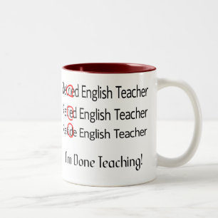 Pensionierte Englischlehrer-Geschenke Zweifarbige Tasse