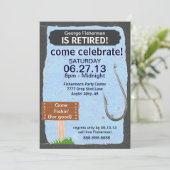 "Pensionierte, Feier zu fischen gegangen" Einladung (Stehend Vorderseite)