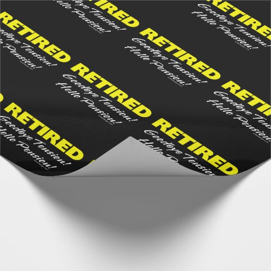 Pensionierte Hellow Pension (dunkel) Geschenkpapier (Ecke)