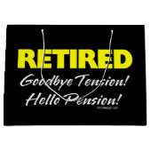 Pensionierte Hellow Pension (dunkel) Große Geschenktüte (Vorderseite)