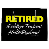 Pensionierte Hellow Pension (dunkel) Große Geschenktüte (Rückseite)