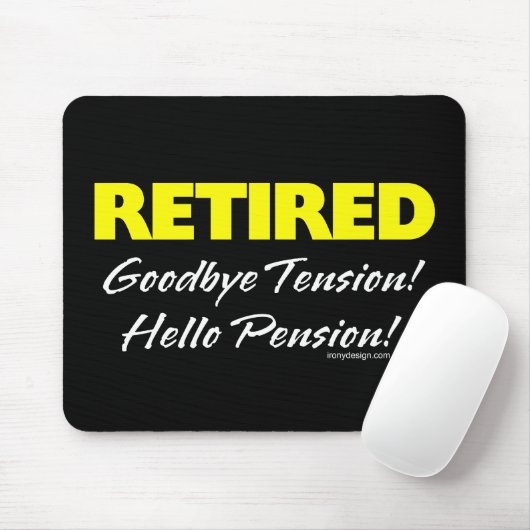 Pensionierte Hellow Pension (dunkel) Mousepad (Mit Mouse)