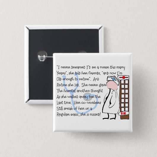 "Pensionierte Krankenschwester-" Button (Vorne & Hinten)
