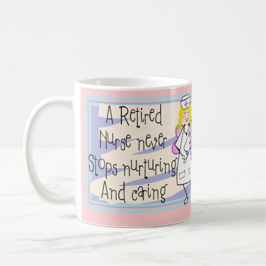 Pensionierte Krankenschwester-Engels-Kunst-Karten Kaffeetasse (Links)