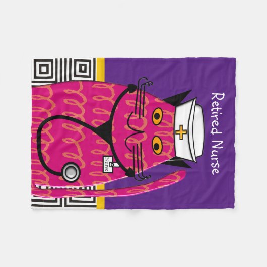 Pensionierte Krankenschwester-Katzen-Fleece-Decke Fleecedecke (Vorderseite (Horizontal))