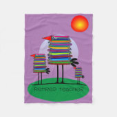 Pensionierte Lehrer-Fleece-Decken-Buch-Vögel lila Fleecedecke (Vorderseite)
