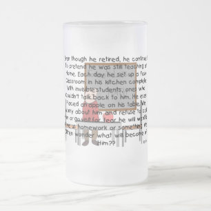 Pensionierte Lehrer-"Imitat-Klassenzimmer-" Mattglas Bierglas