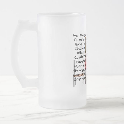 Pensionierte Lehrer-"Imitat-Klassenzimmer-" Mattglas Bierglas (Links)