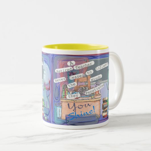 Pensionierte Lehrer-Kunst-Geschenke Zweifarbige Tasse (VorderseiteRechts)