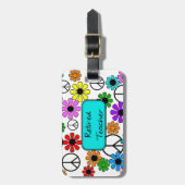 Pensionierte Lehrer-Retro Blumen und Gepäckanhänger (Vorderseite vertikal)