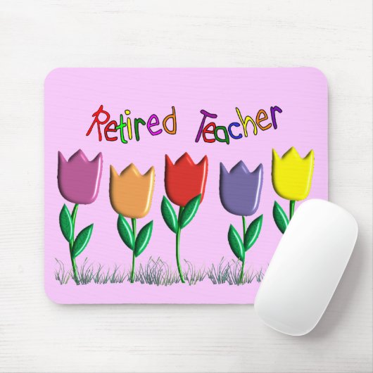 Pensionierte Lehrer-Tulpe-Entwurfs-Geschenke Mousepad (Mit Mouse)