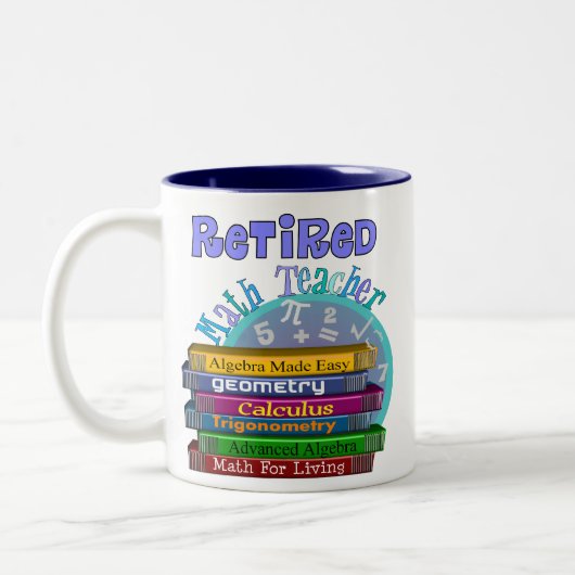 Pensionierte Mathe-Lehrer-Geschenke Zweifarbige Tasse (Links)