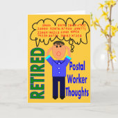 Pensionierte Postangestellter-"Gedanken-" lustige Karte (Gelbe Blume)