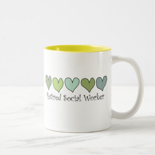 Pensionierte Sozialarbeiter-Geschenke Zweifarbige Tasse (Rechts)