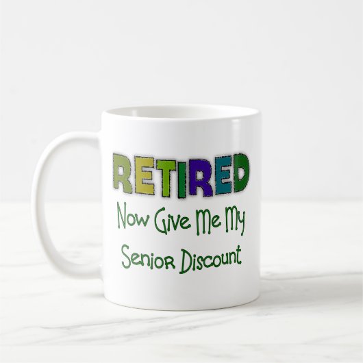 Pensionierter ÄLTERER RABATT Kaffeetasse (Links)