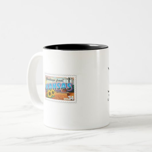 Pensionierter Briefträger Zweifarbige Tasse (Vorderseite Links)