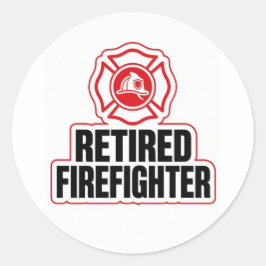 Pensionierter Feuerwehrmann Runder Aufkleber