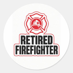 Pensionierter Feuerwehrmann Runder Aufkleber