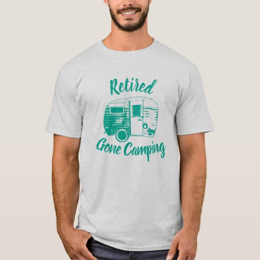 Pensionierter gegangener Campings-Retro T-Shirt (Vorderseite)