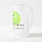 Pensionierter Lehrer-Grün-glücklicher Tanz-" Mattglas Bierglas (VorderseiteRechts)