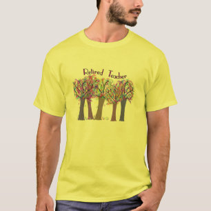 Pensionierter Lehrer-künstlerischer Baum-Entwurf T-Shirt