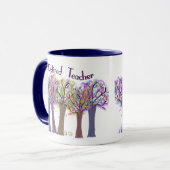 Pensionierter Lehrer-künstlerischer Baum-Entwurf Tasse (Vorderseite Links)