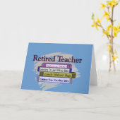 Pensionierter Lehrer-"lustiger Stapel Bücher" Karte (Gelbe Blume)