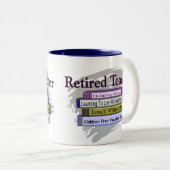 Pensionierter Lehrer-"lustiger Stapel Bücher" Zweifarbige Tasse (VorderseiteRechts)