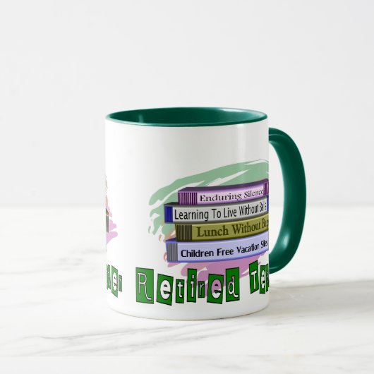 Pensionierter Lehrer (lustiger Stapel des Tasse (VorderseiteRechts)