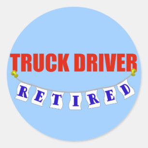 Pensionierter LKW-Fahrer Runder Aufkleber