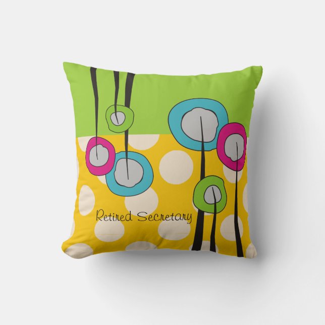 Pensionierter Sekretär Pillow Whimsical Flowers Kissen (Vorderseite)