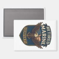 Pensionierter Semper Fi Marine über Adler und Flag
